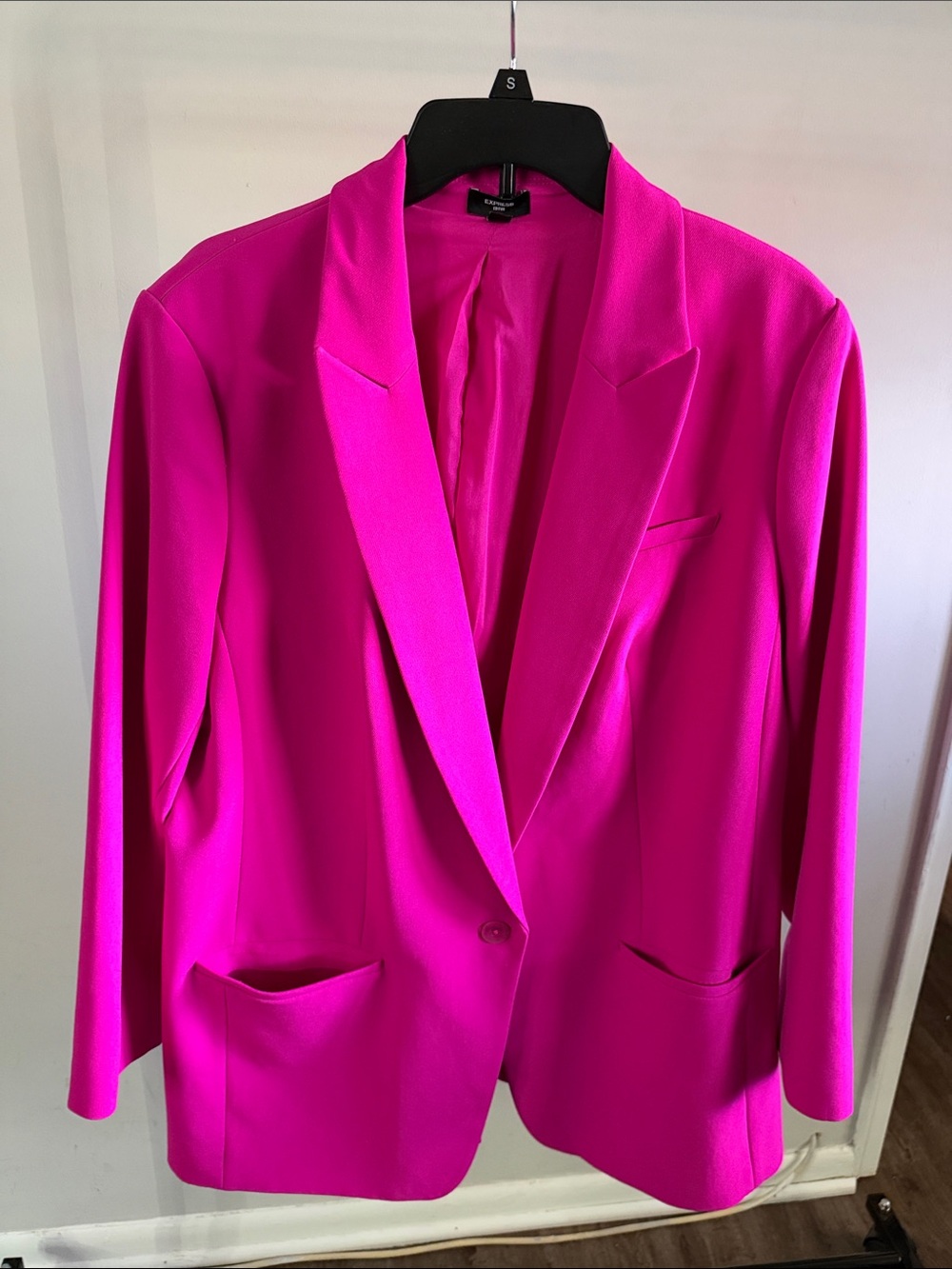 Express Editor Hot Pink Single-Button Blazer XL